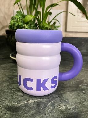 *NWT* Starbucks 2026 Purple Rippled Stainless Steel Mug with Slide Lid 12 oz